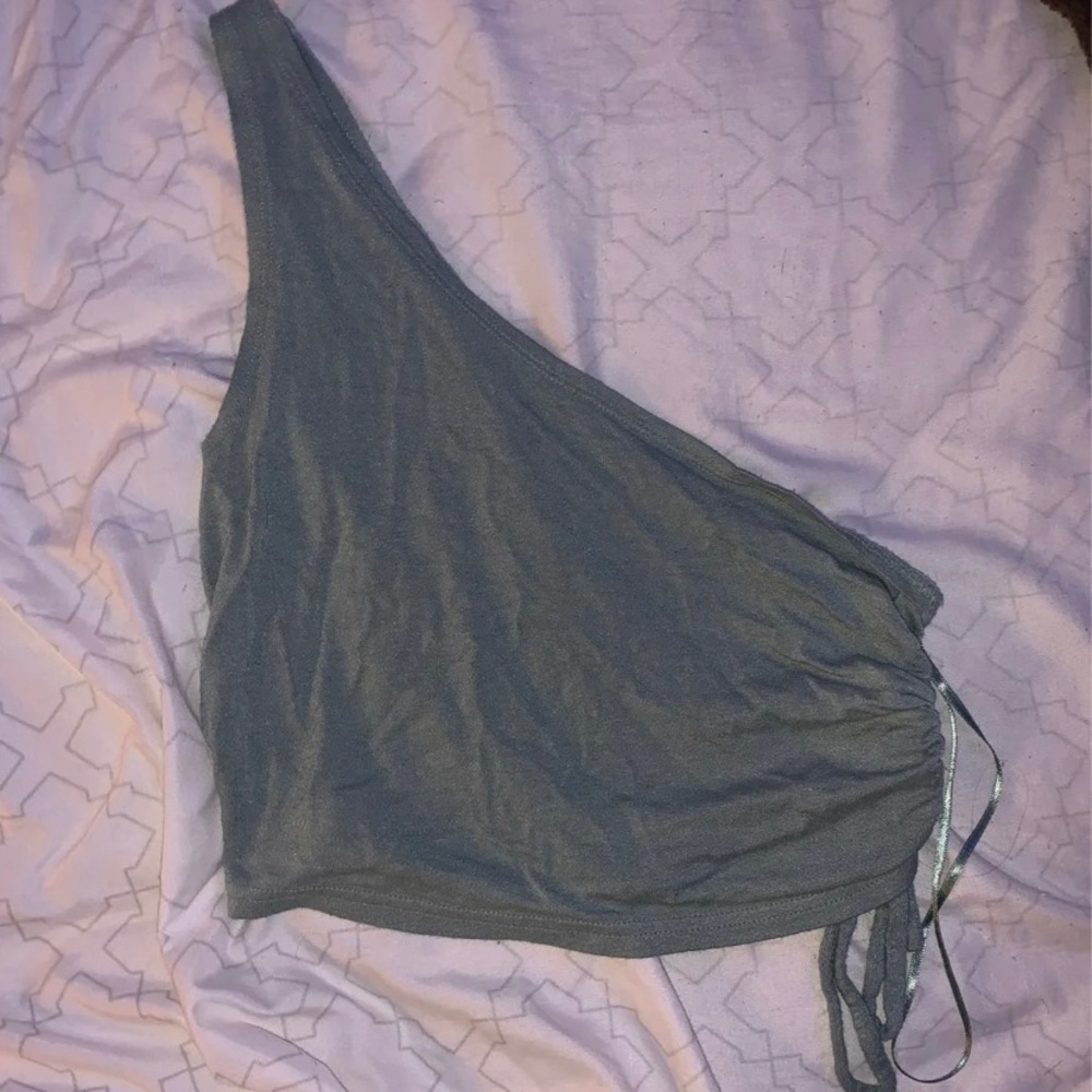 Pacsun one shoulder side cinch crop top